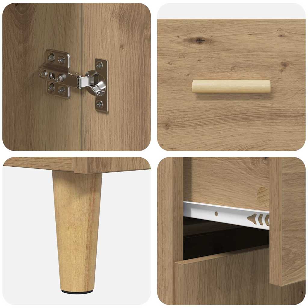 Highboard Artisan Egetræ 69,5 x 32,5 x 180 cm Konstrueret træ