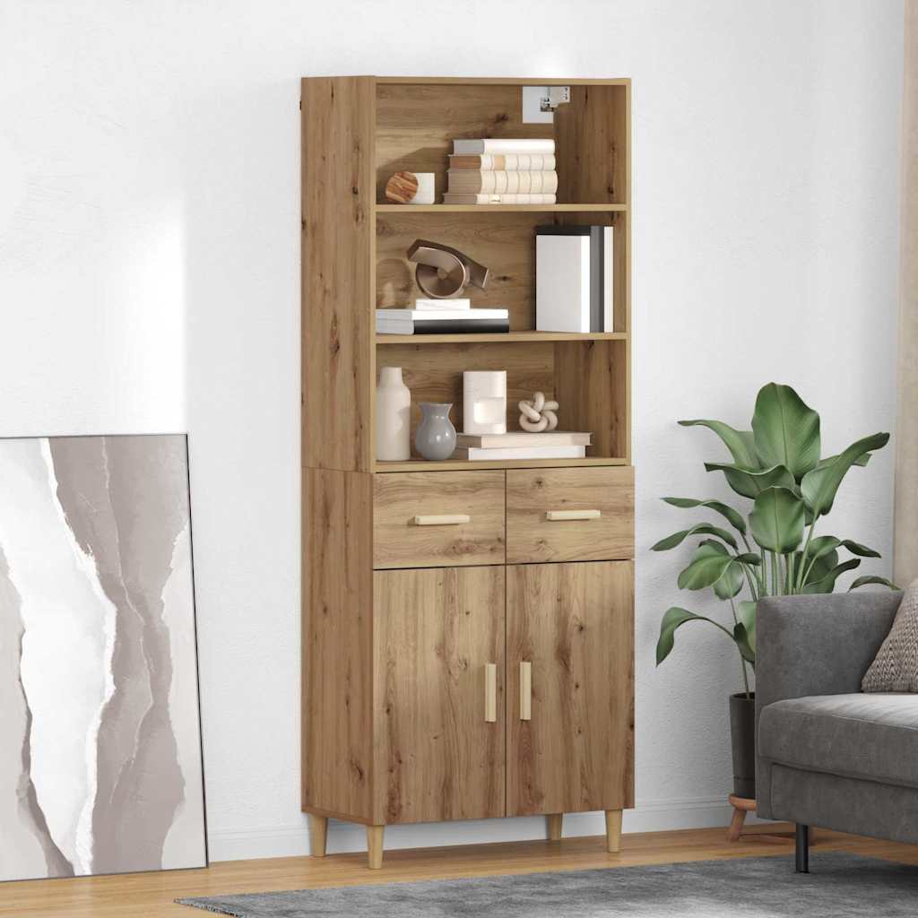 Highboard Artisan Egetræ 69,5 x 32,5 x 180 cm Konstrueret træ