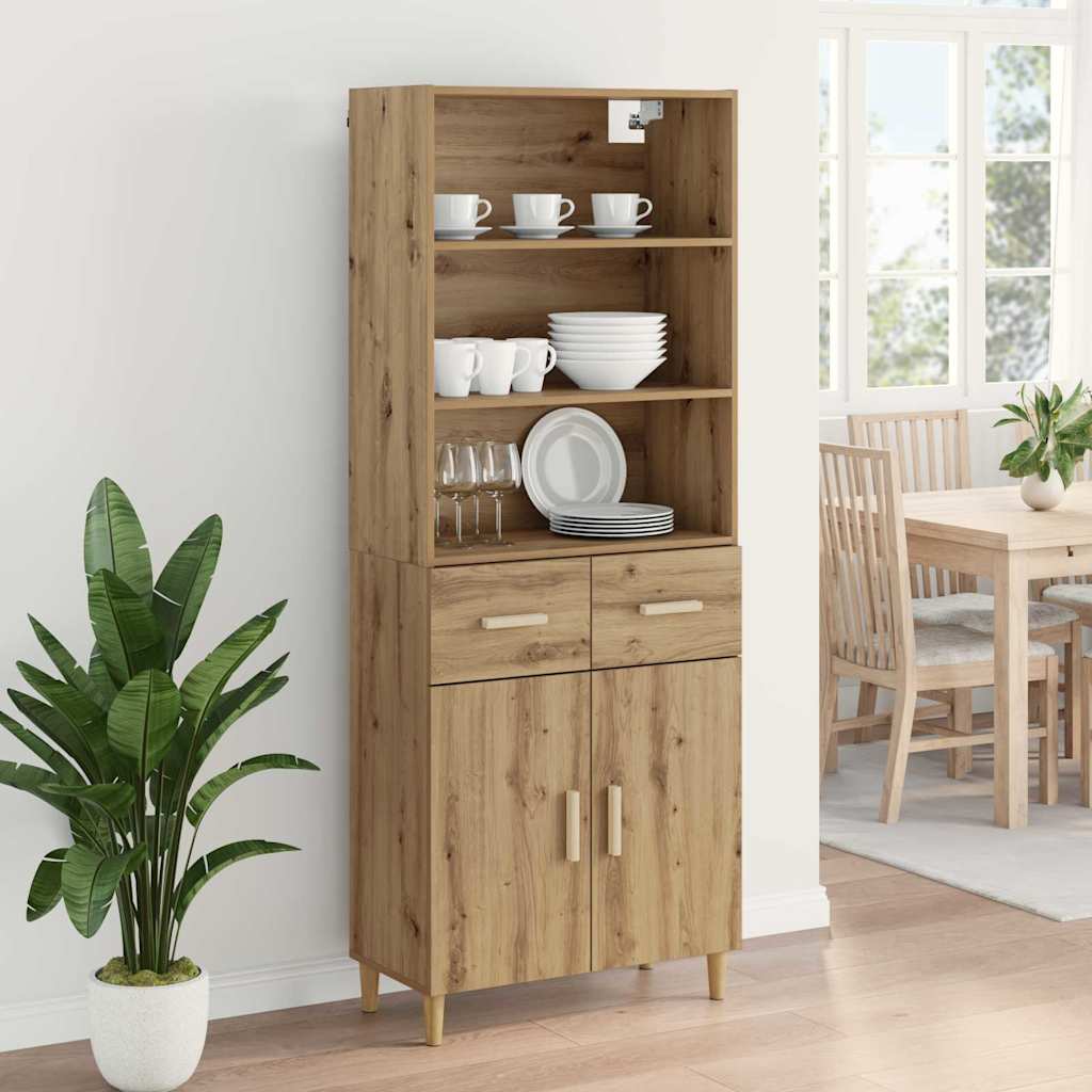 Highboard Artisan Egetræ 69,5 x 32,5 x 180 cm Konstrueret træ