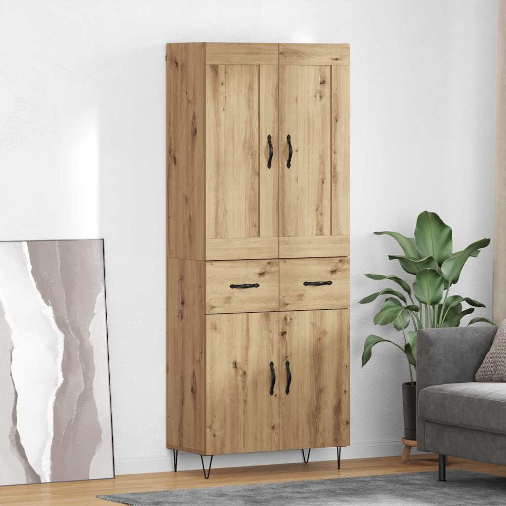Highboard Artisan Egetræ 69,5 x 34 x 180 cm Konstrueret træ