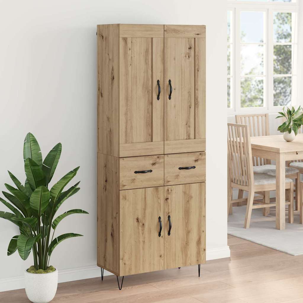 Highboard Artisan Egetræ 69,5 x 34 x 180 cm Konstrueret træ