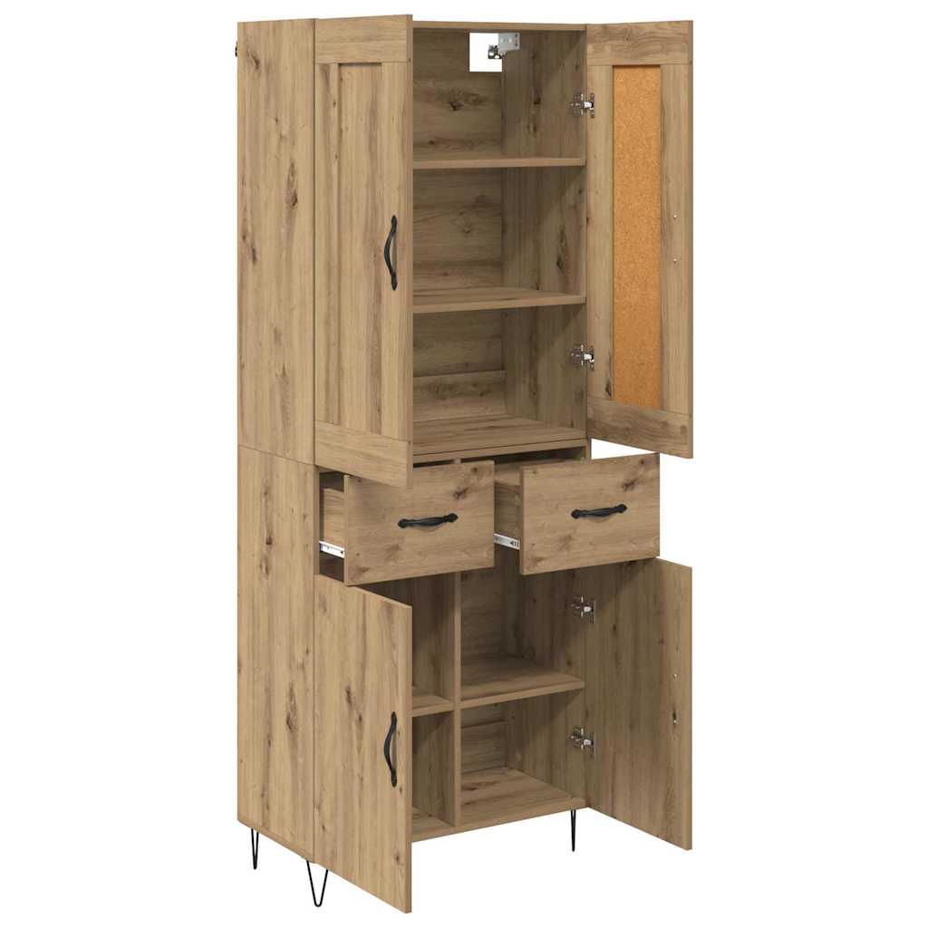 Highboard Artisan Egetræ 69,5 x 34 x 180 cm Konstrueret træ