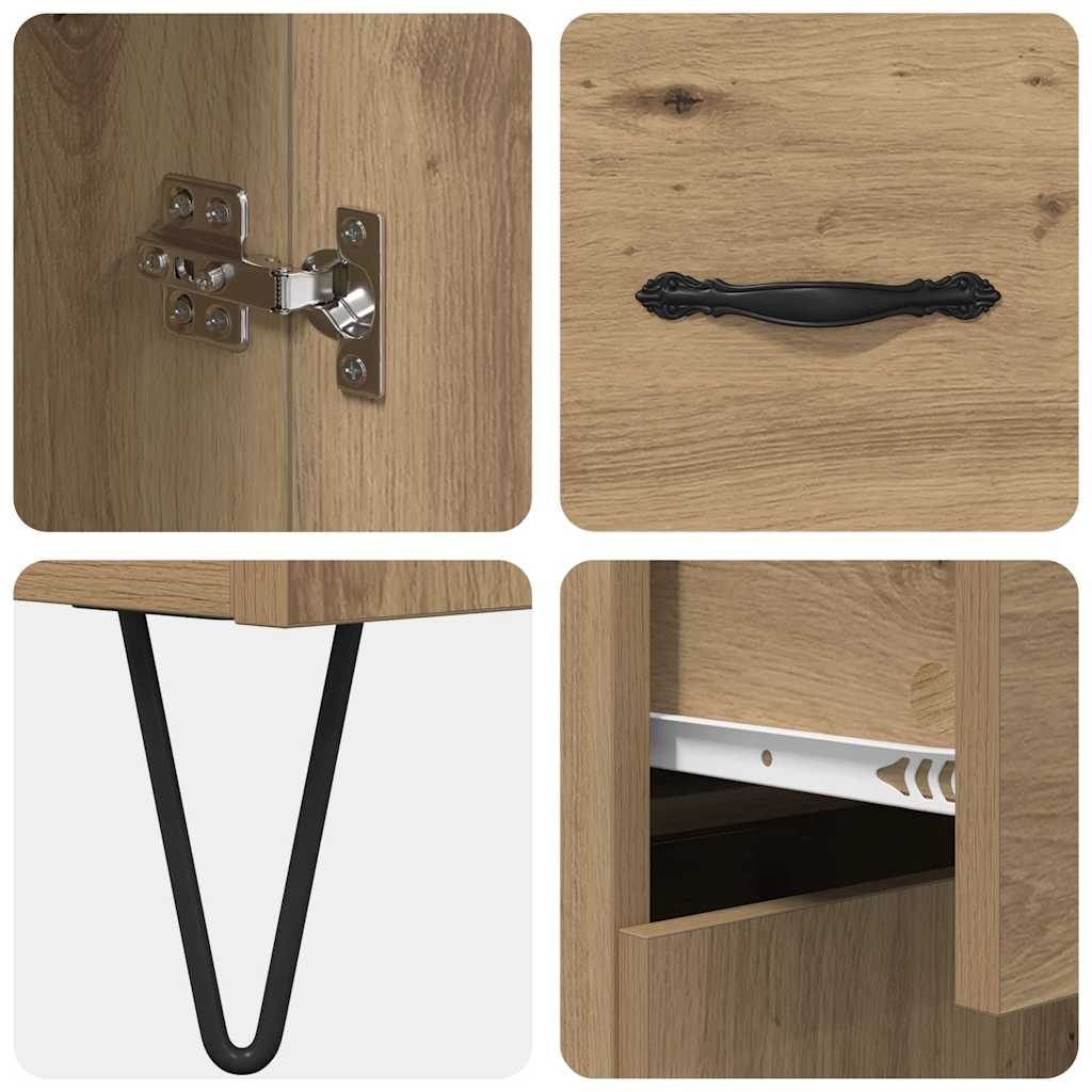 Highboard Artisan Egetræ 69,5 x 34 x 180 cm Konstrueret træ