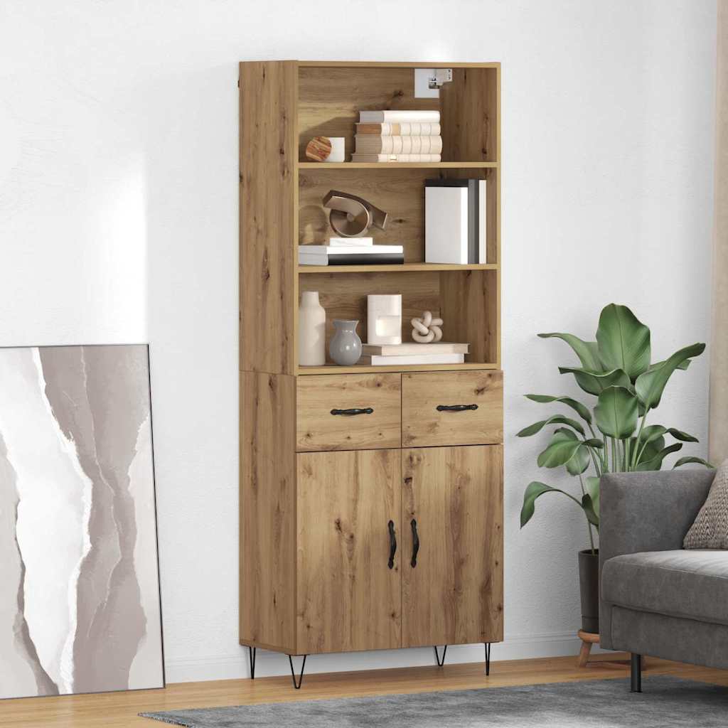 Highboard Artisan Egetræ 69,5 x 34 x 180 cm Konstrueret træ