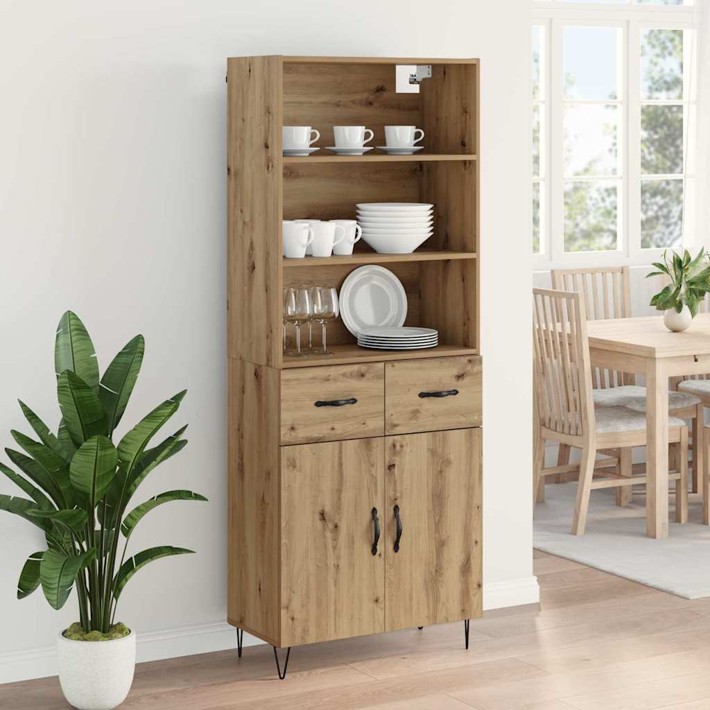 Highboard Artisan Egetræ 69,5 x 34 x 180 cm Konstrueret træ