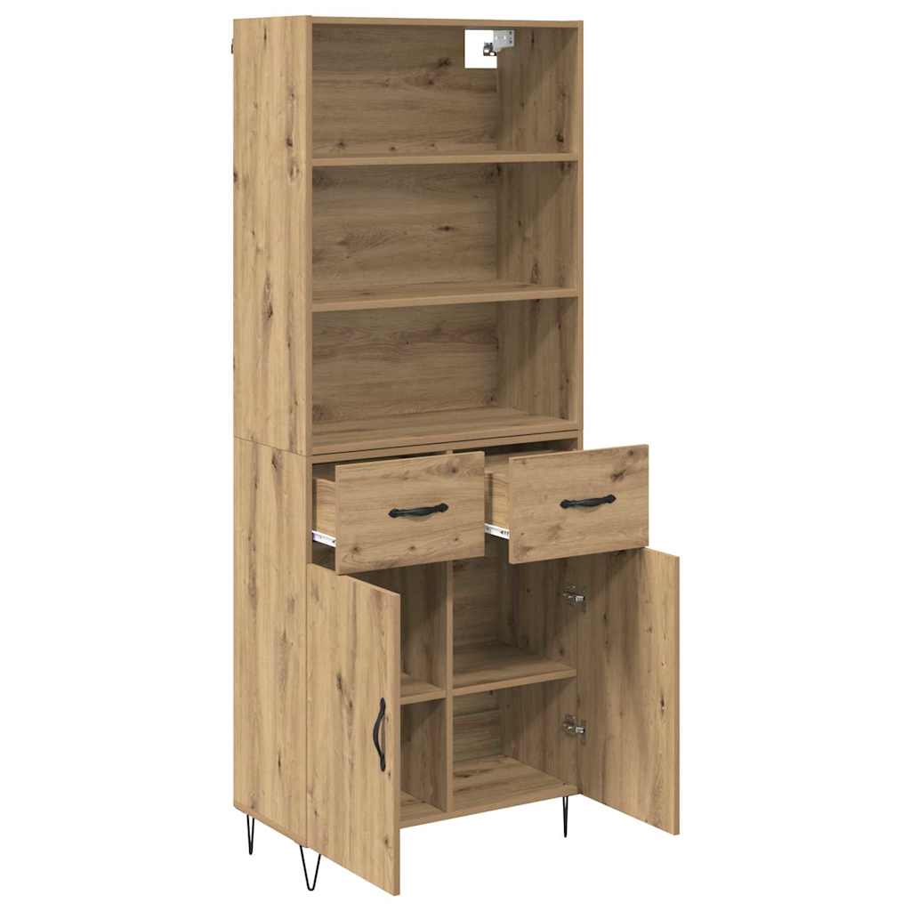 Highboard Artisan Egetræ 69,5 x 34 x 180 cm Konstrueret træ