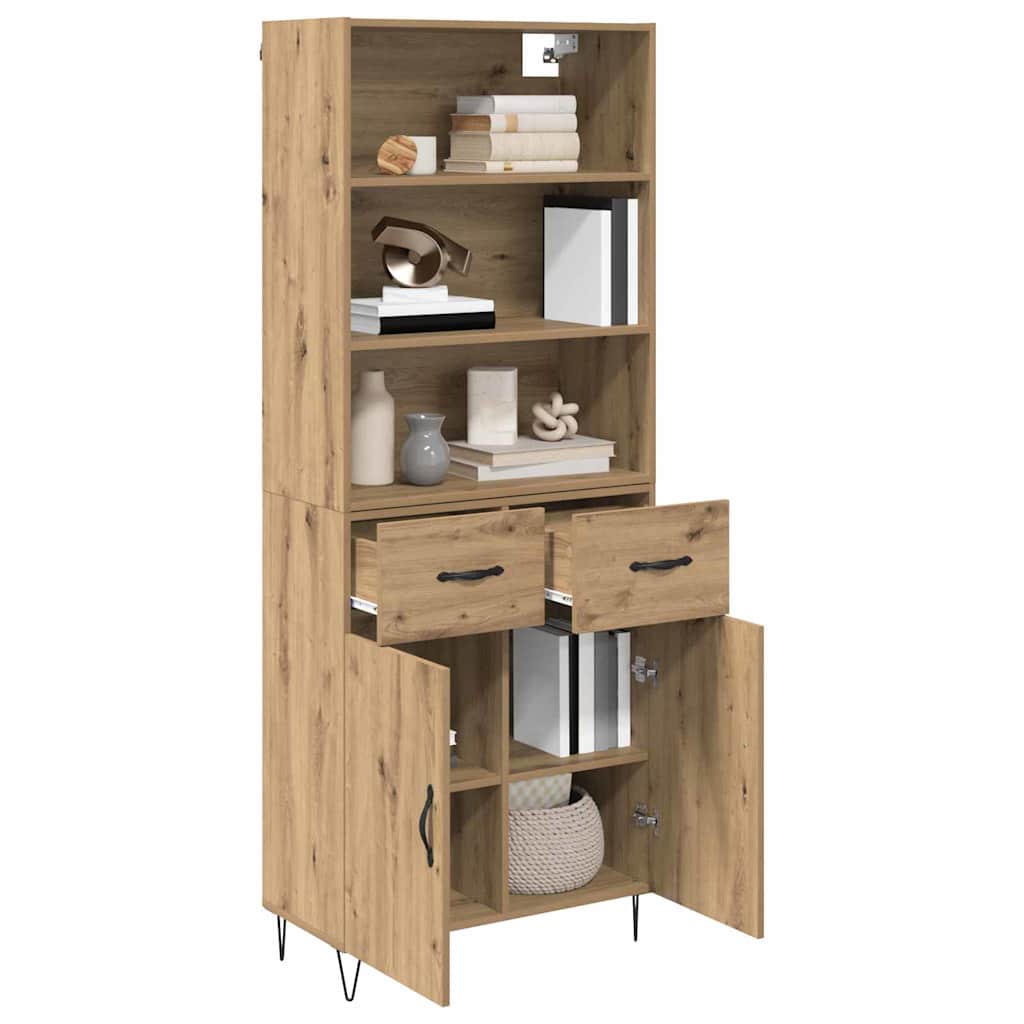 Highboard Artisan Egetræ 69,5 x 34 x 180 cm Konstrueret træ