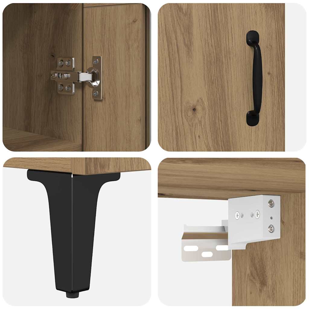 Highboard Artisan Egetræ 69,5 x 34 x 180 cm Konstrueret træ