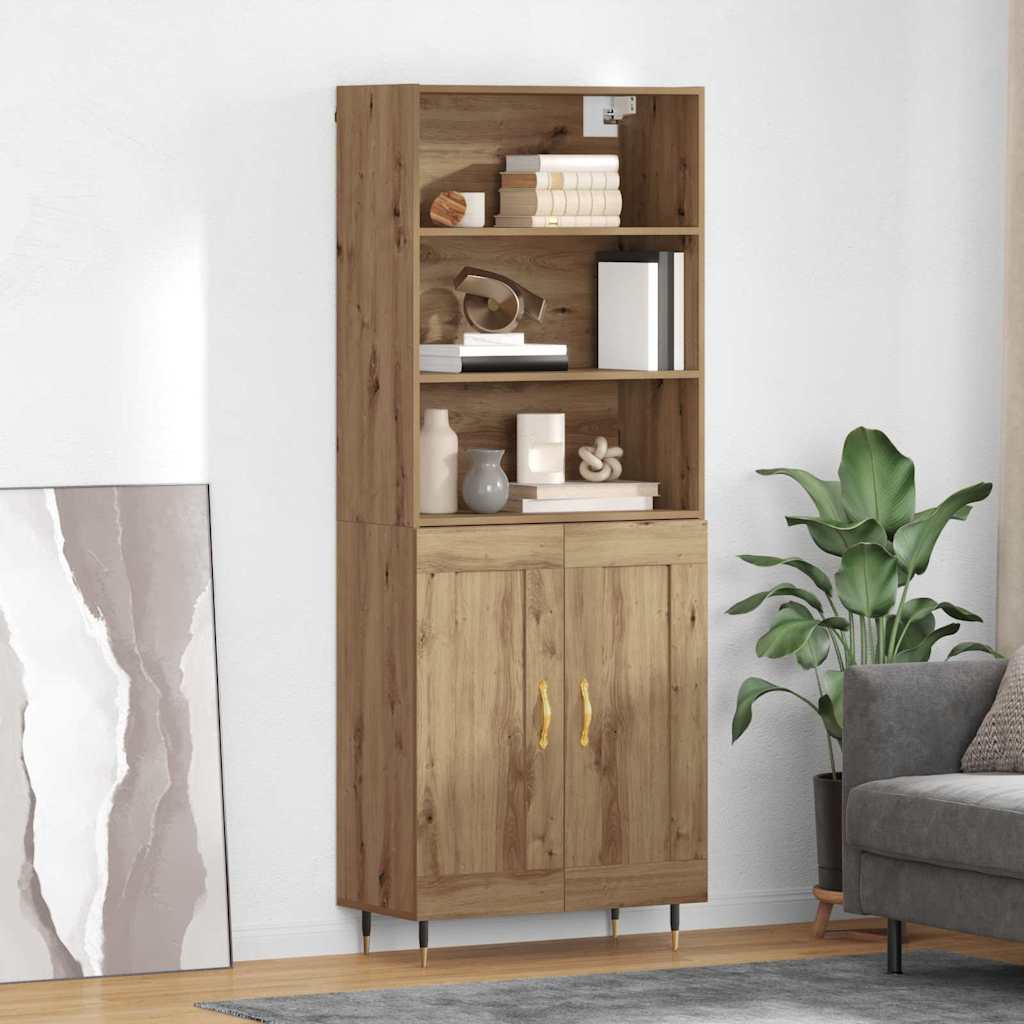 Highboard Artisan Egetræ 69,5 x 34 x 180 cm Konstrueret træ