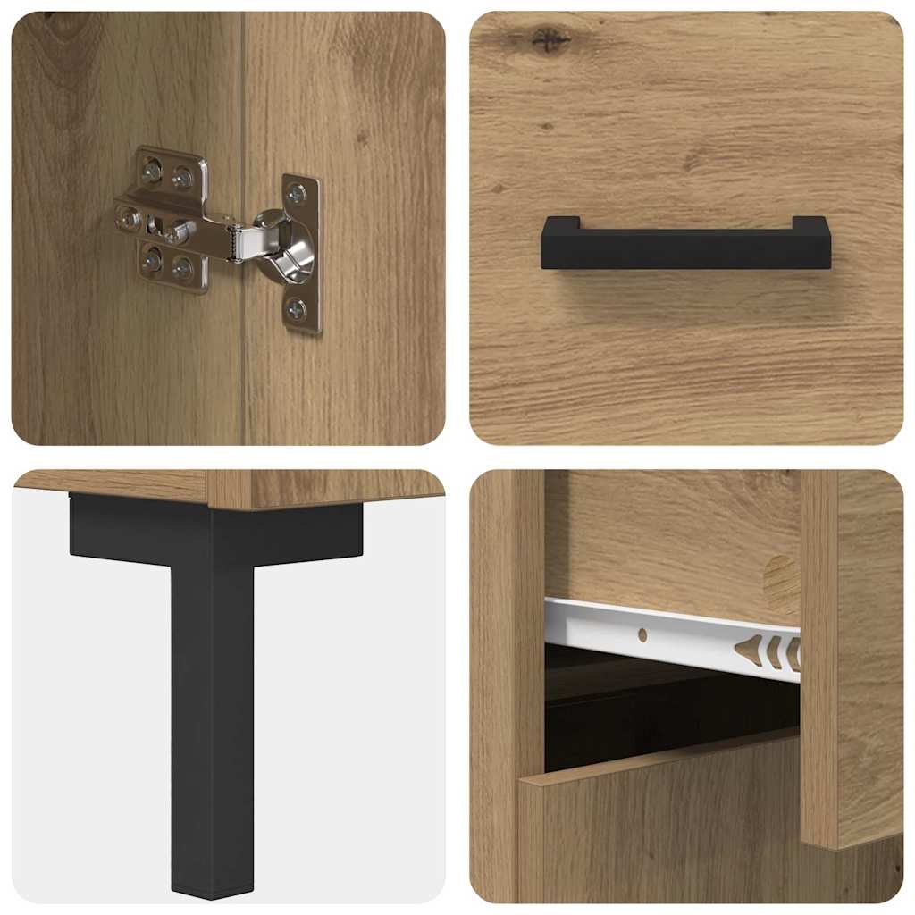 Highboard Artisan Egetræ 69,5 x 34 x 180 cm Konstrueret træ