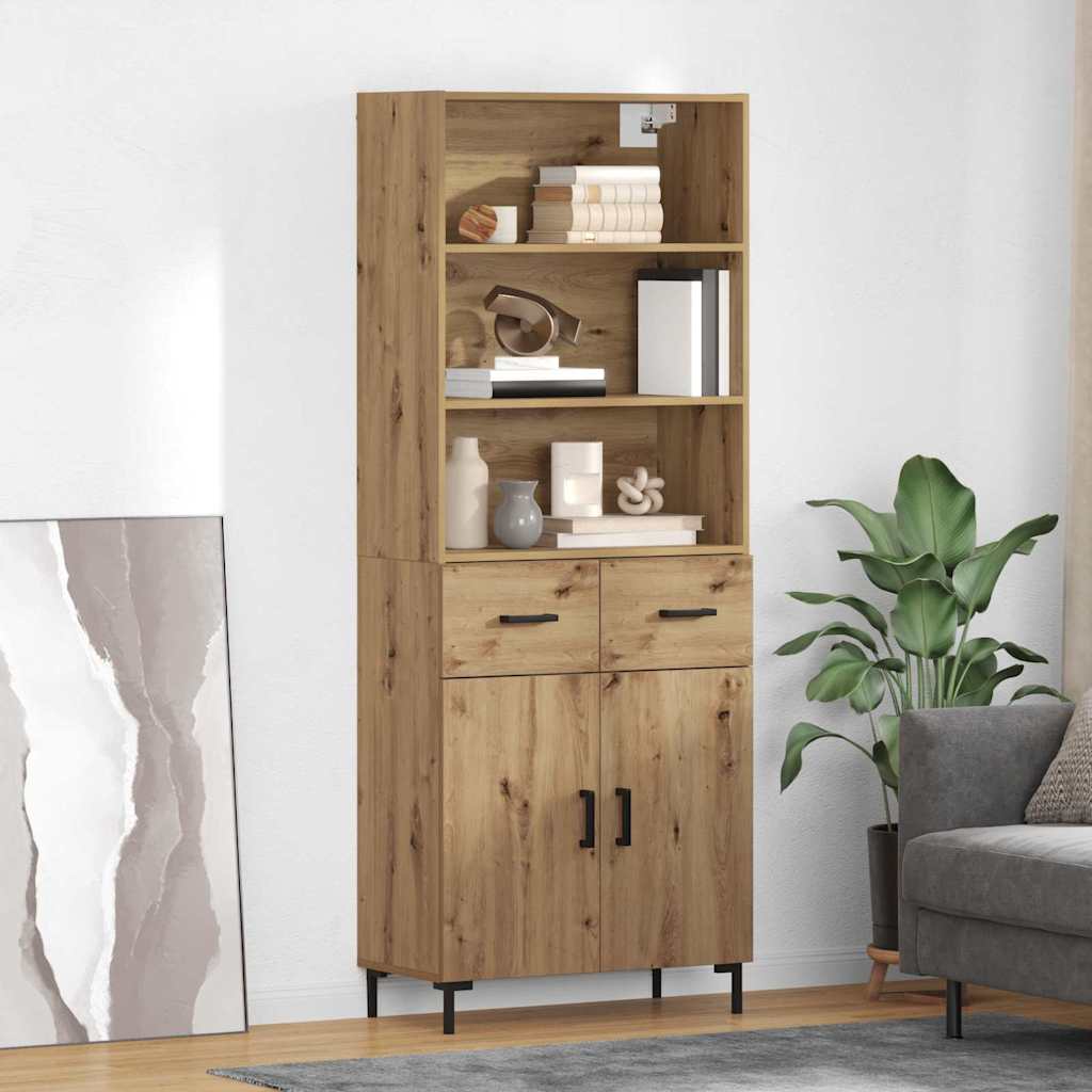 Highboard Artisan Egetræ 69,5 x 34 x 180 cm Konstrueret træ