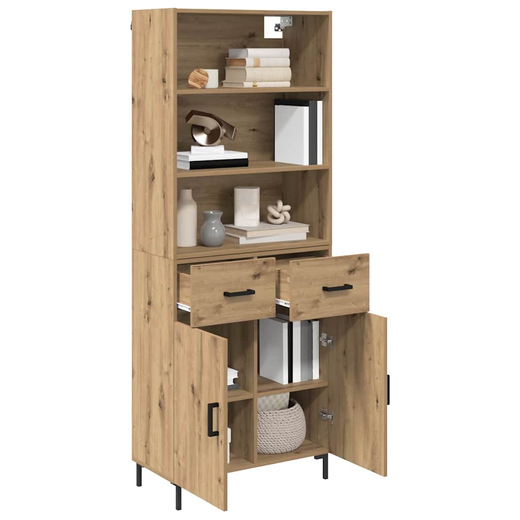 Highboard Artisan Egetræ 69,5 x 34 x 180 cm Konstrueret træ