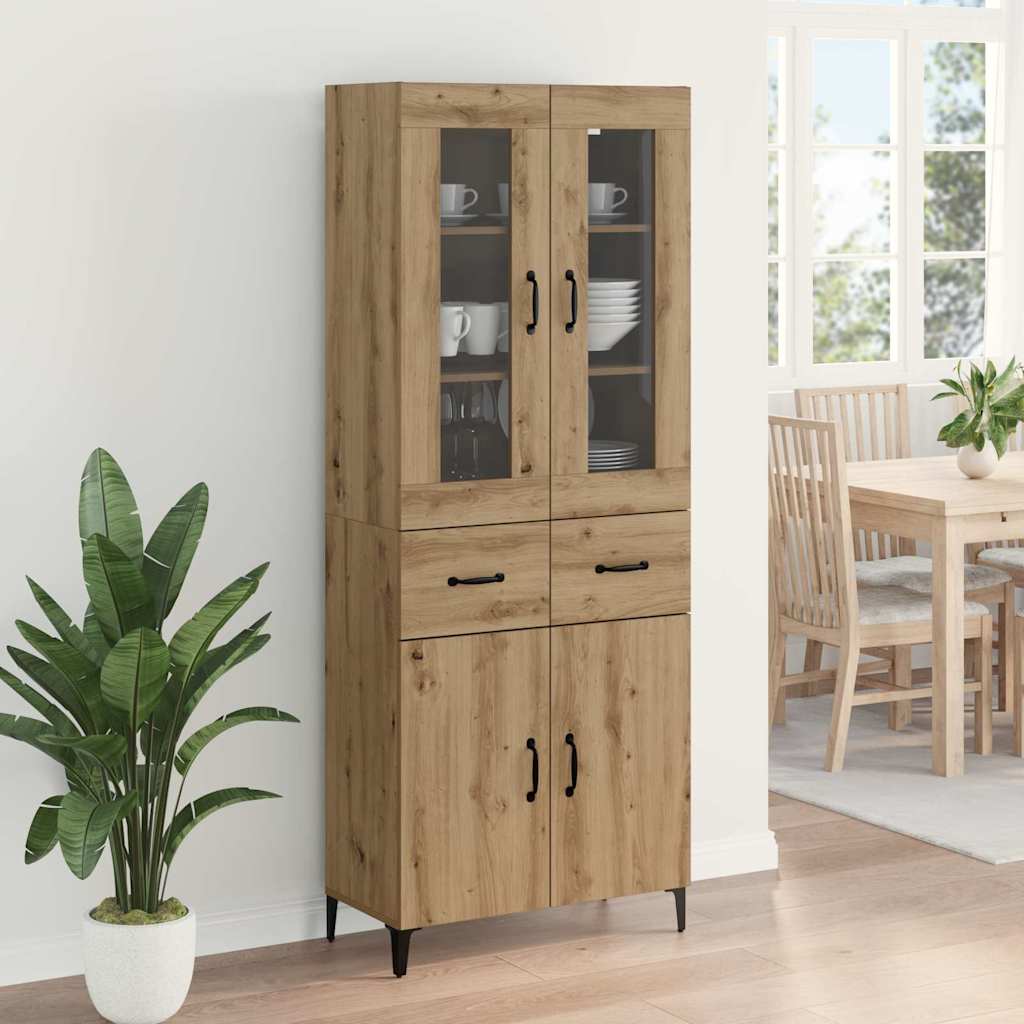 Highboard Artisan Egetræ 69,5 x 34 x 180 cm Konstrueret træ