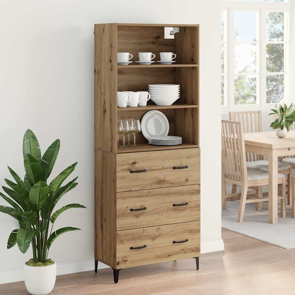 Highboard Artisan Egetræ 69,5 x 34 x 180 cm Konstrueret træ