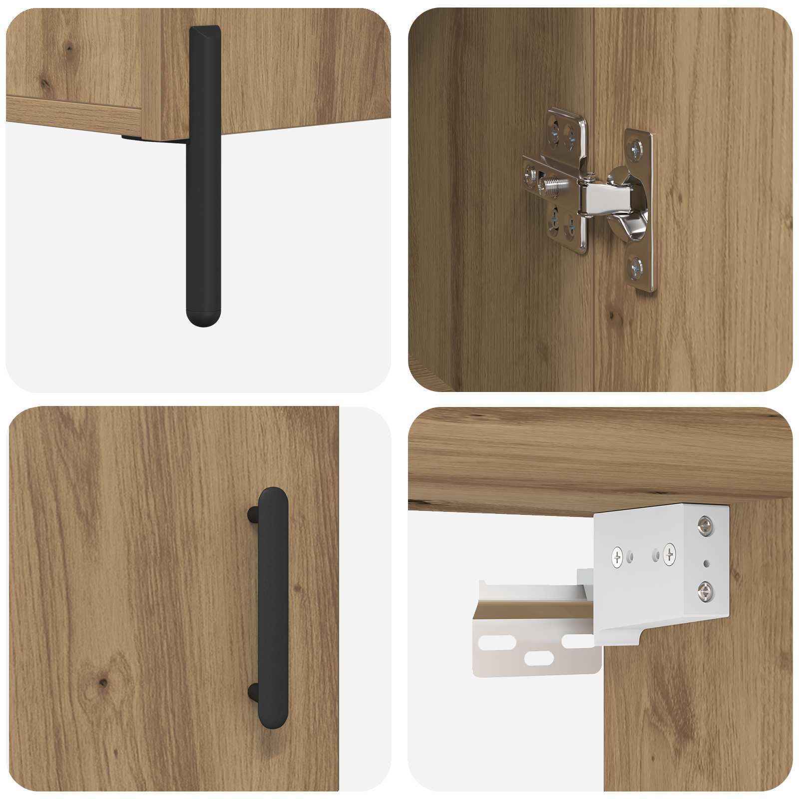 Highboard Artisan Egetræ 69,5 x 34 x 180 cm Konstrueret træ