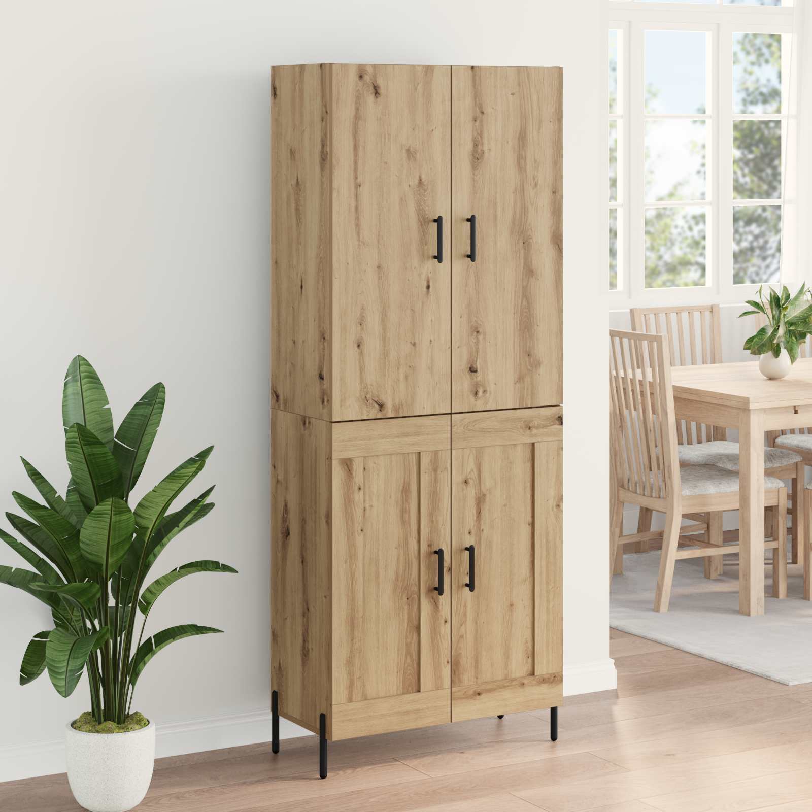 Highboard Artisan Egetræ 69,5 x 34 x 180 cm Konstrueret træ
