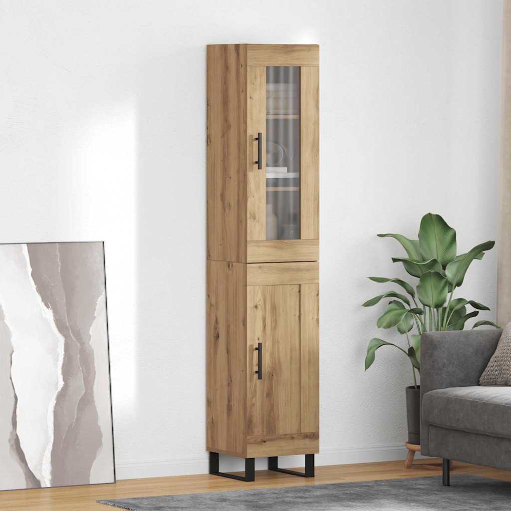 Highboard Artisan Egetræ 69,5 x 34 x 180 cm Konstrueret træ