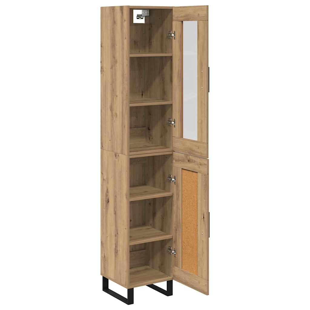 Highboard Artisan Egetræ 69,5 x 34 x 180 cm Konstrueret træ