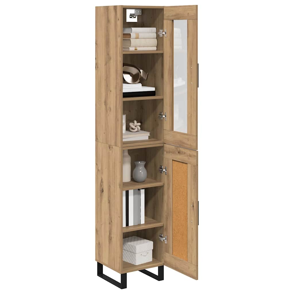Highboard Artisan Egetræ 69,5 x 34 x 180 cm Konstrueret træ