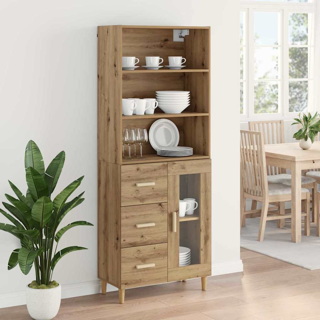 Highboard Artisan Egetræ 69,5 x 32,5 x 180 cm Konstrueret træ