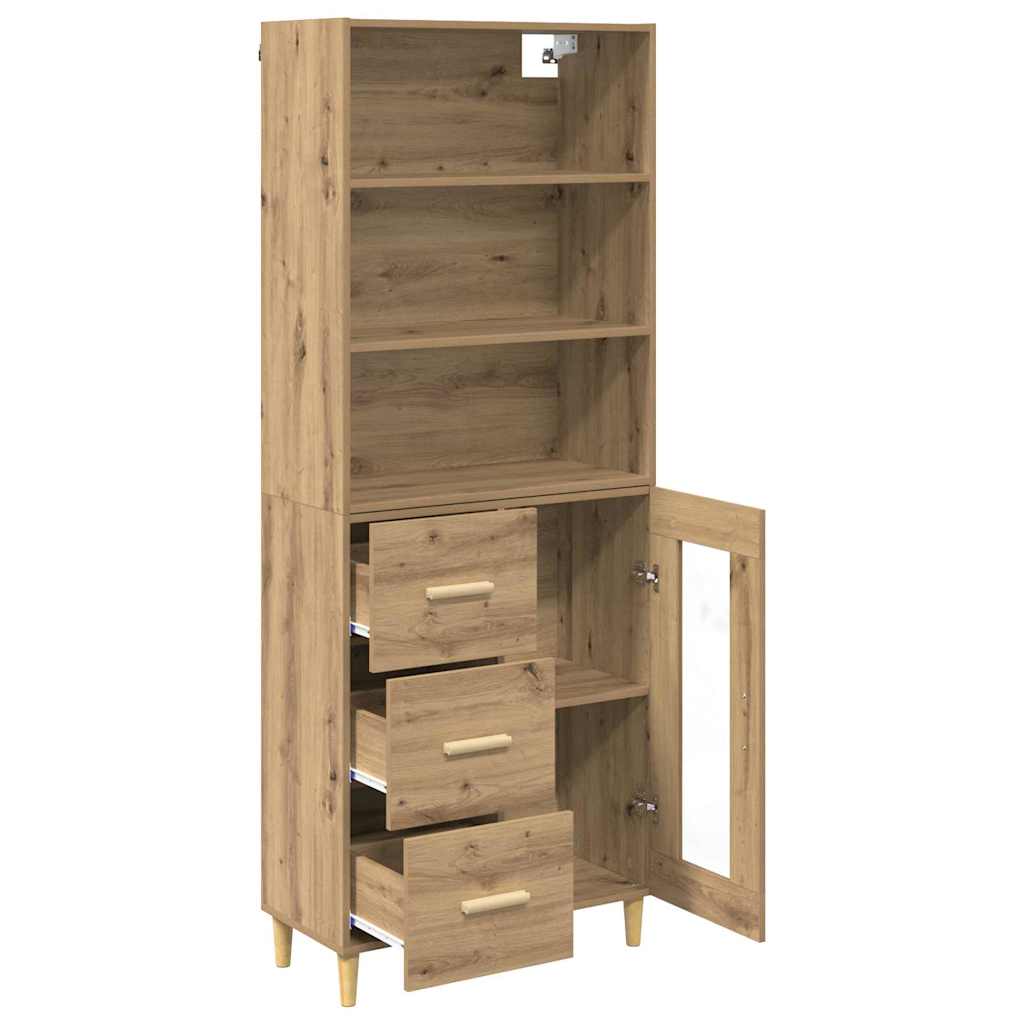 Highboard Artisan Egetræ 69,5 x 32,5 x 180 cm Konstrueret træ