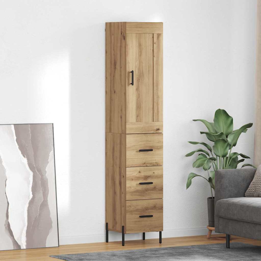 Highboard Artisan Egetræ 34,5 x 34 x 180 cm Konstrueret træ