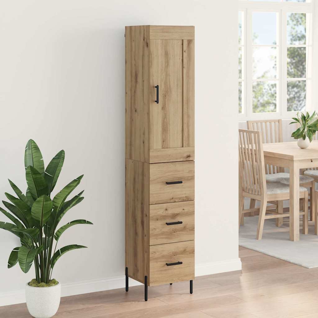 Highboard Artisan Egetræ 34,5 x 34 x 180 cm Konstrueret træ