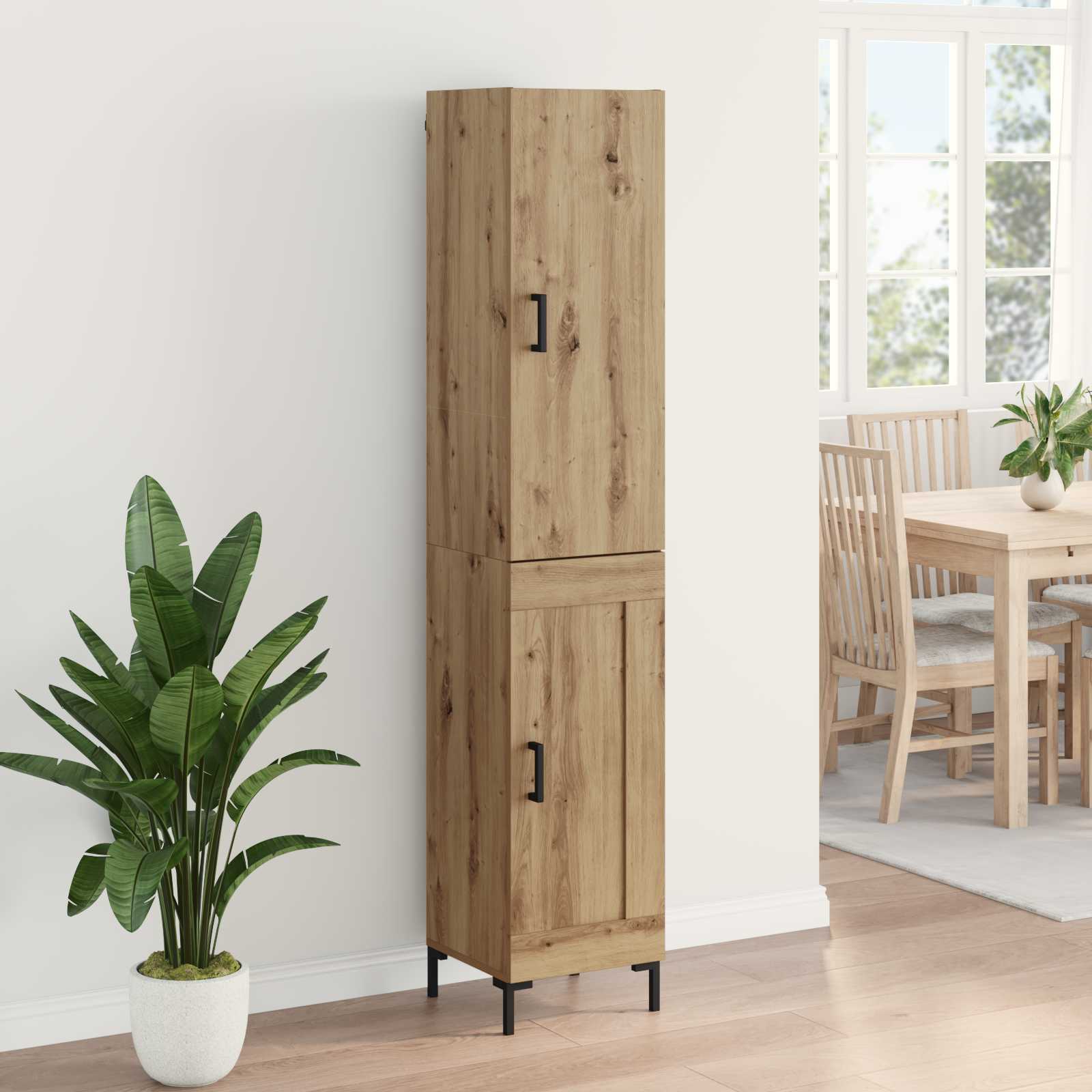 Highboard Artisan Egetræ 69,5 x 34 x 180 cm Konstrueret træ