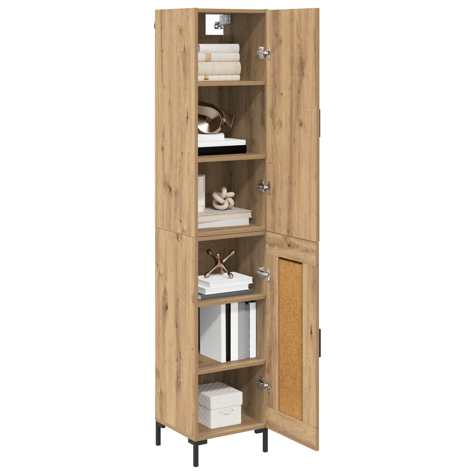 Highboard Artisan Egetræ 69,5 x 34 x 180 cm Konstrueret træ