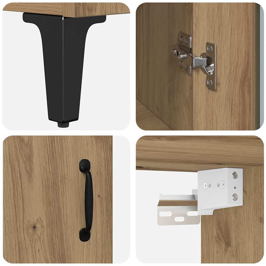 Highboard Artisan Egetræ 69,5 x 34 x 180 cm Konstrueret træ