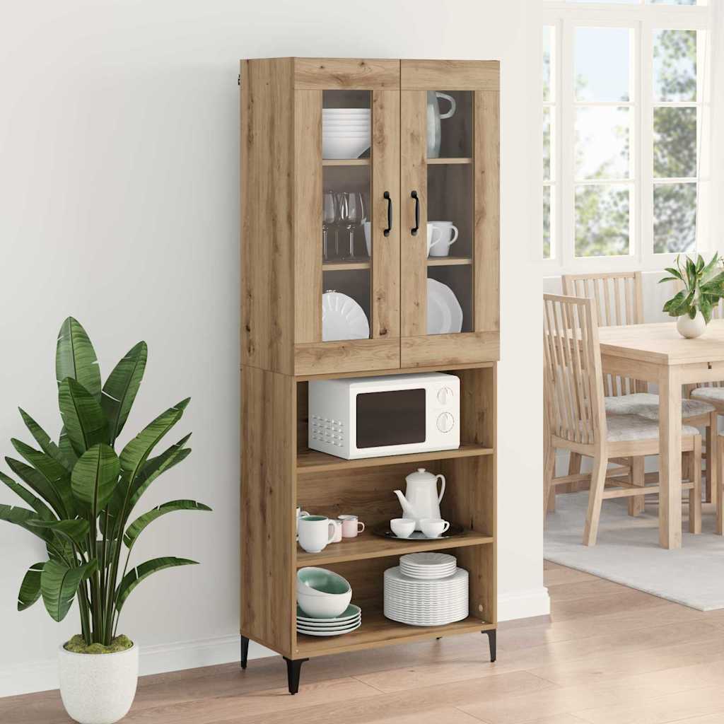 Highboard Artisan Egetræ 69,5 x 34 x 180 cm Konstrueret træ
