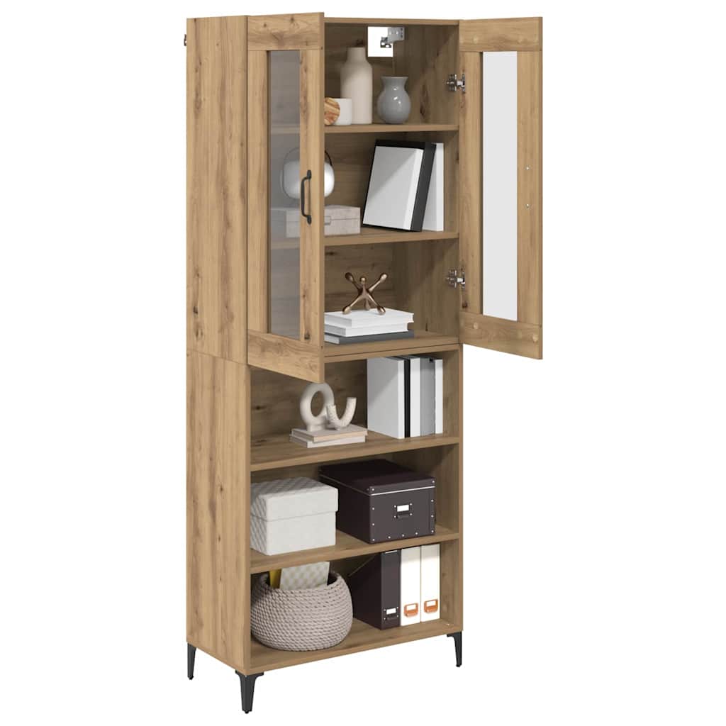 Highboard Artisan Egetræ 69,5 x 34 x 180 cm Konstrueret træ