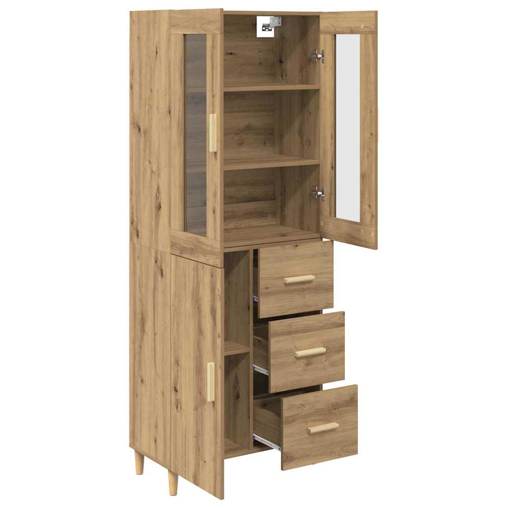 Highboard Artisan Egetræ 69,5 x 34 x 180 cm Konstrueret træ