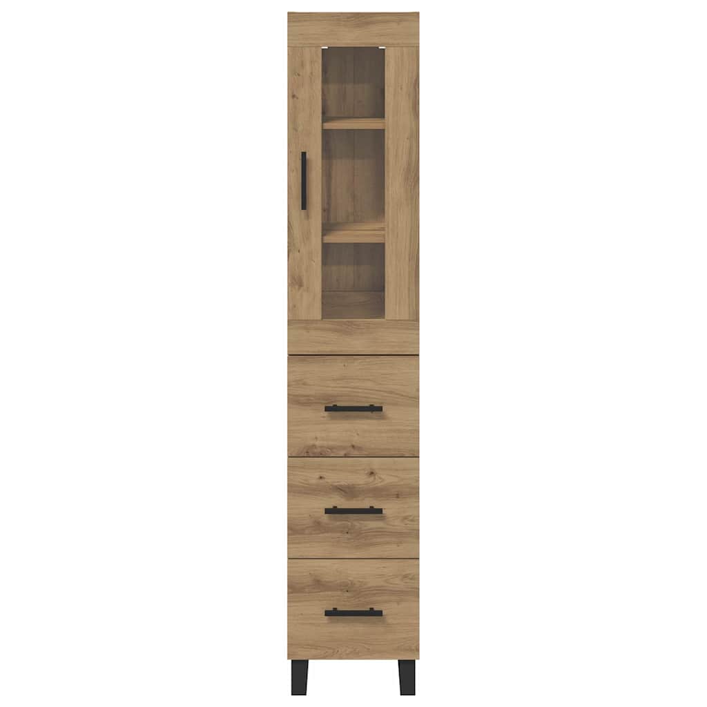 Highboard Artisan Egetræ 69,5 x 34 x 180 cm Konstrueret træ