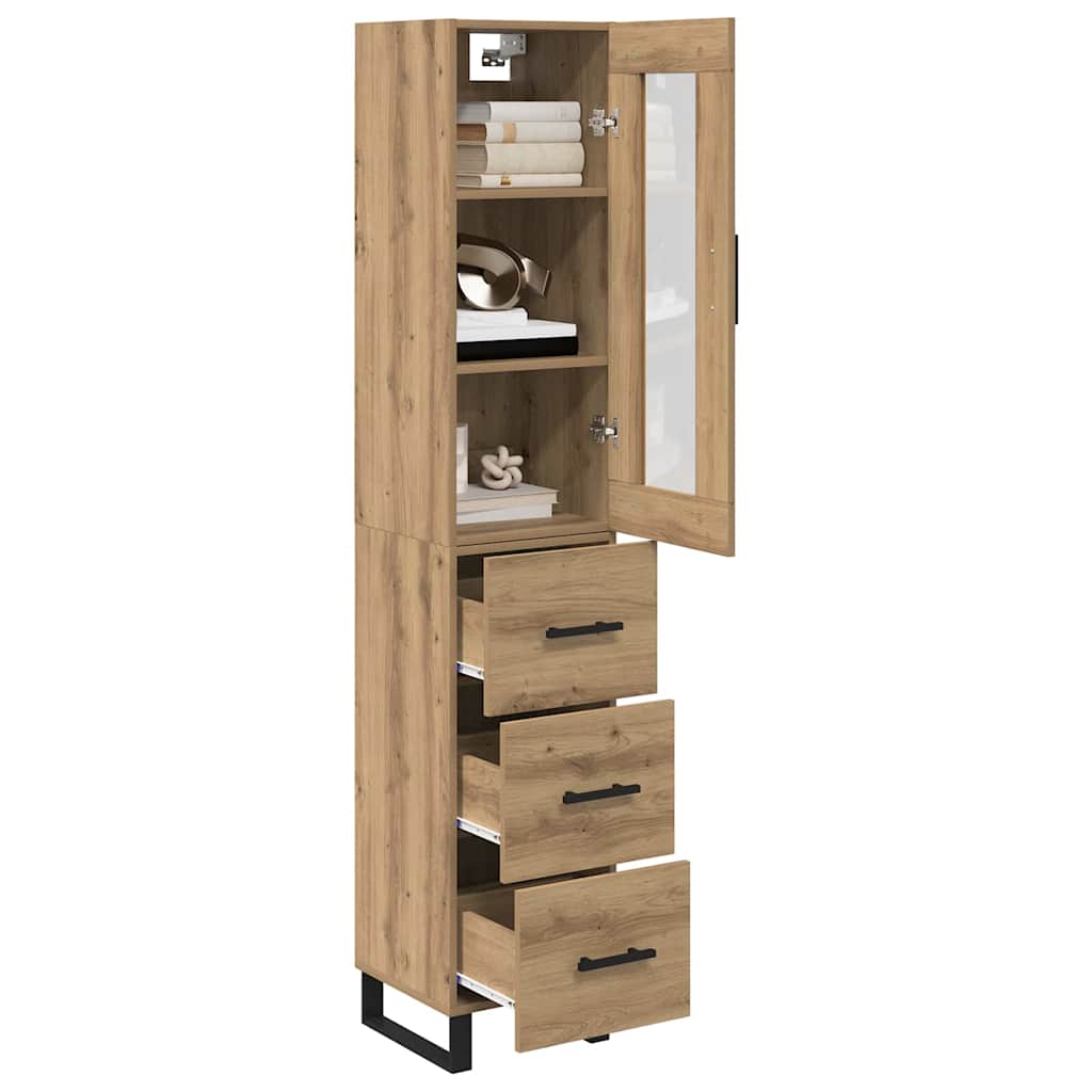 Highboard Artisan Egetræ 69,5 x 34 x 180 cm Konstrueret træ