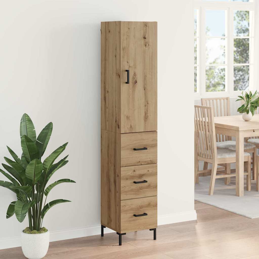 Highboard Artisan Egetræ 69,5 x 34 x 180 cm Konstrueret træ
