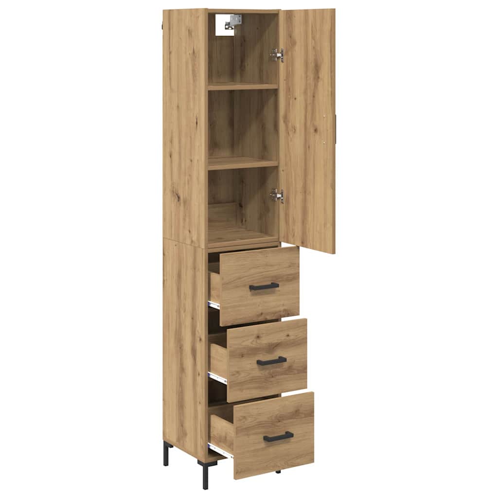 Highboard Artisan Egetræ 69,5 x 34 x 180 cm Konstrueret træ