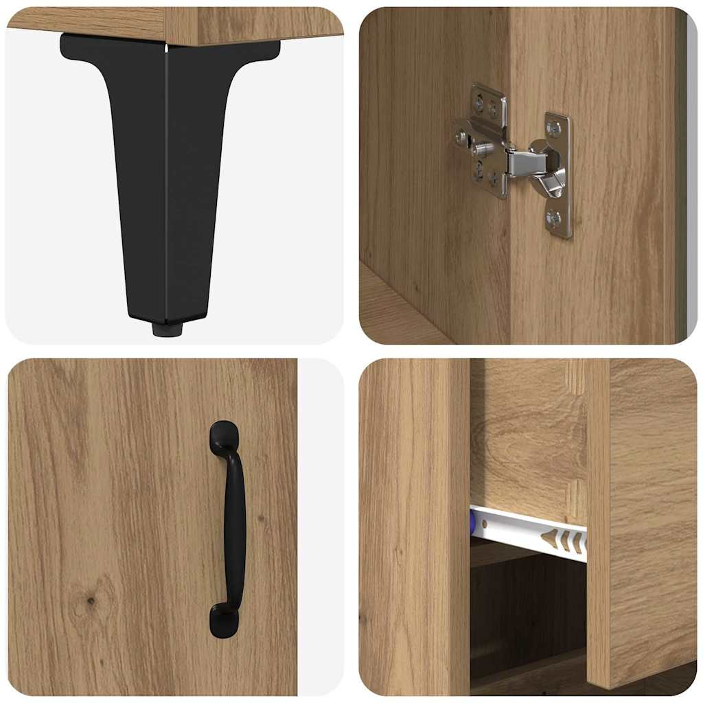 Highboard Artisan Egetræ 69,5 x 34 x 180 cm Konstrueret træ