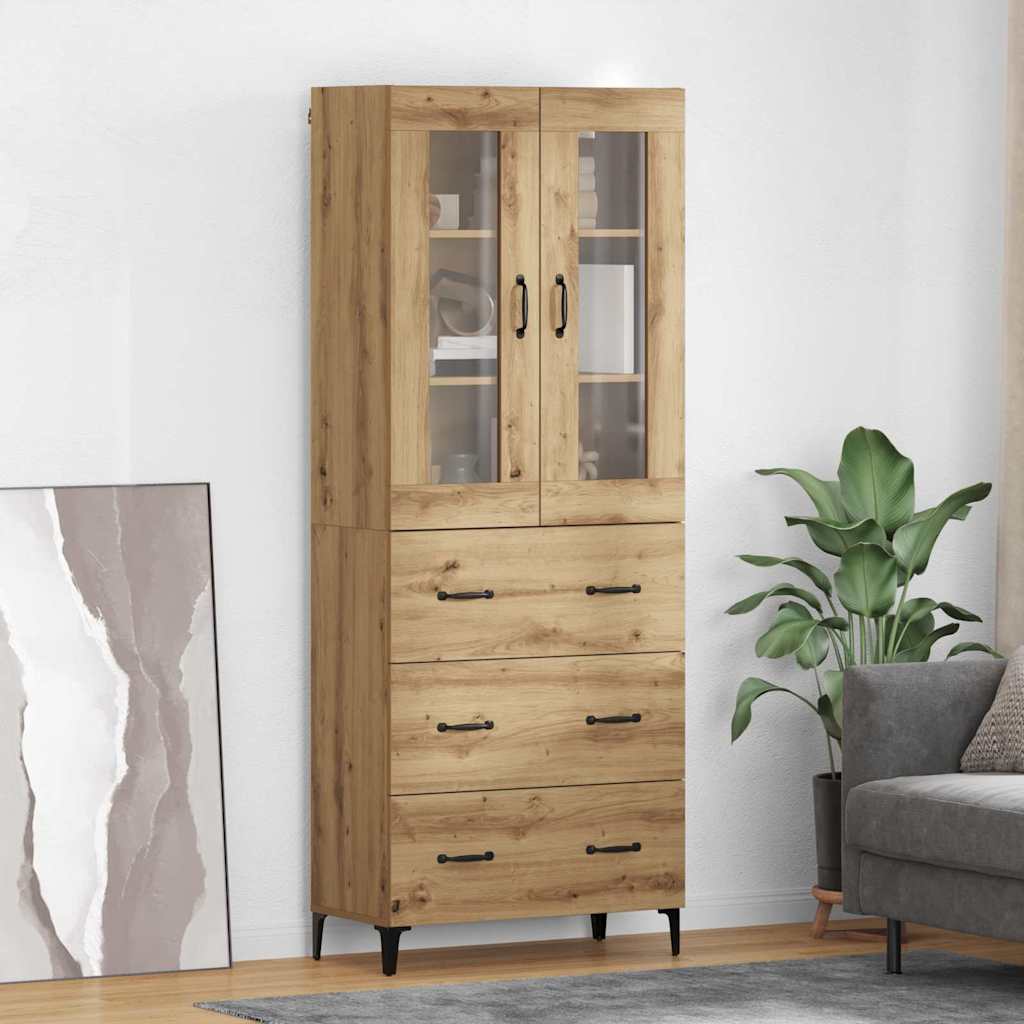 Highboard Artisan Egetræ 69,5 x 34 x 180 cm Konstrueret træ