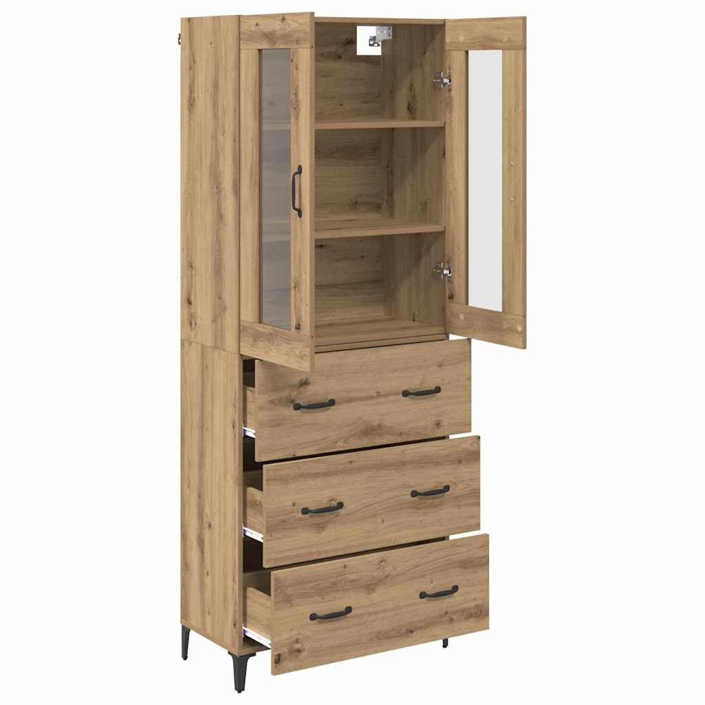 Highboard Artisan Egetræ 69,5 x 34 x 180 cm Konstrueret træ