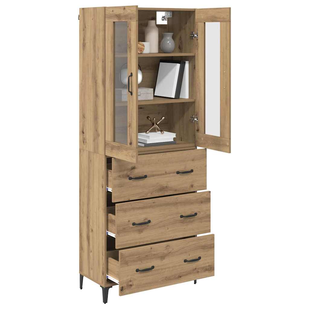 Highboard Artisan Egetræ 69,5 x 34 x 180 cm Konstrueret træ