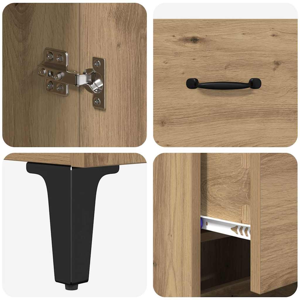 Highboard Artisan Egetræ 69,5 x 34 x 180 cm Konstrueret træ