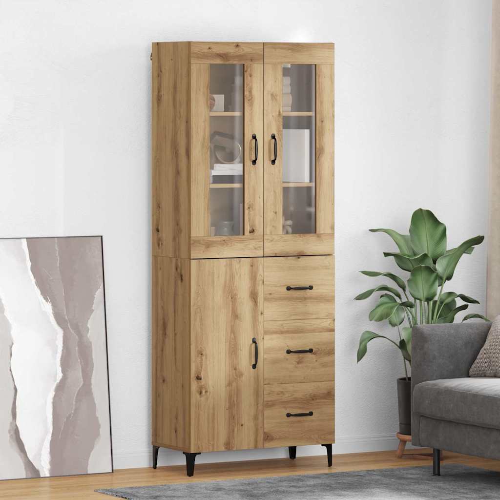 Highboard Artisan Egetræ 69,5 x 34 x 180 cm Konstrueret træ