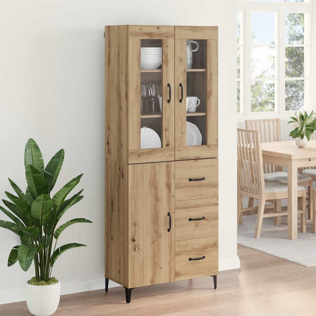 Highboard Artisan Egetræ 69,5 x 34 x 180 cm Konstrueret træ