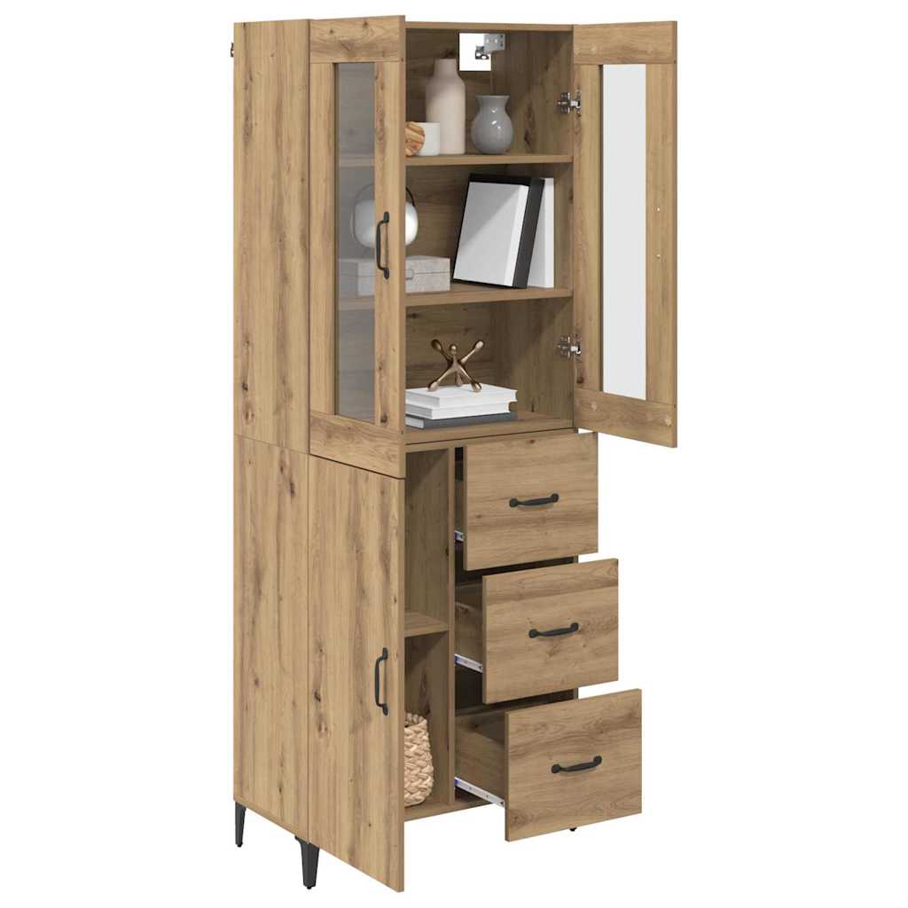 Highboard Artisan Egetræ 69,5 x 34 x 180 cm Konstrueret træ