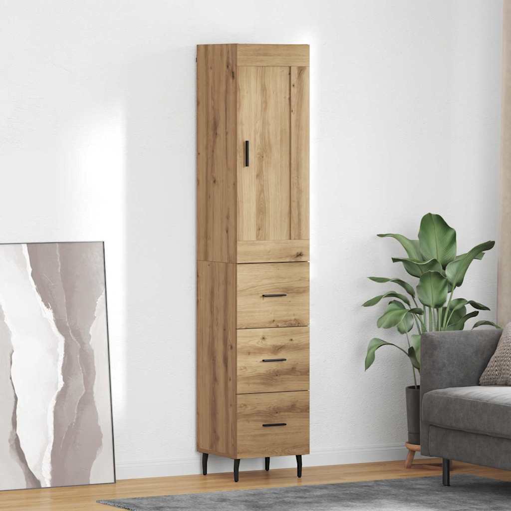 Highboard Artisan Egetræ 34,5 x 34 x 180 cm Konstrueret træ