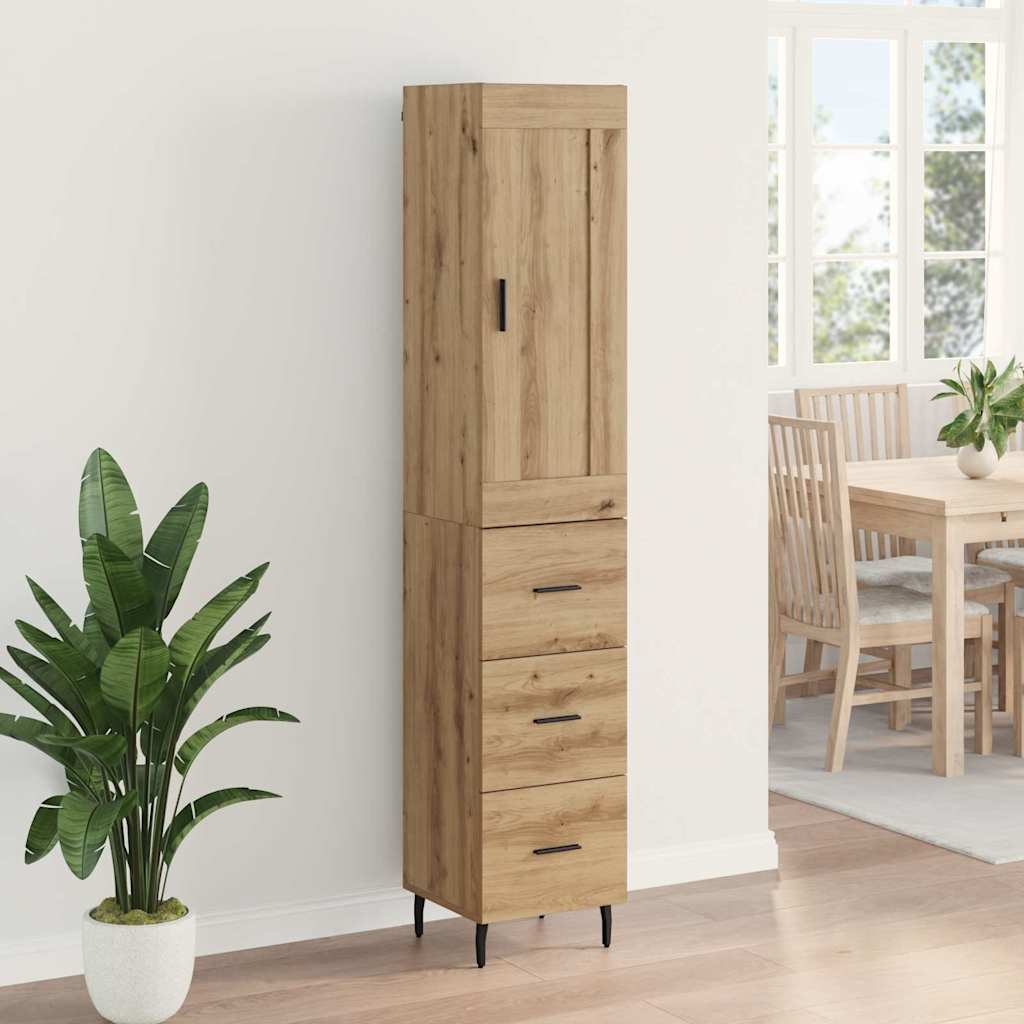 Highboard Artisan Egetræ 34,5 x 34 x 180 cm Konstrueret træ