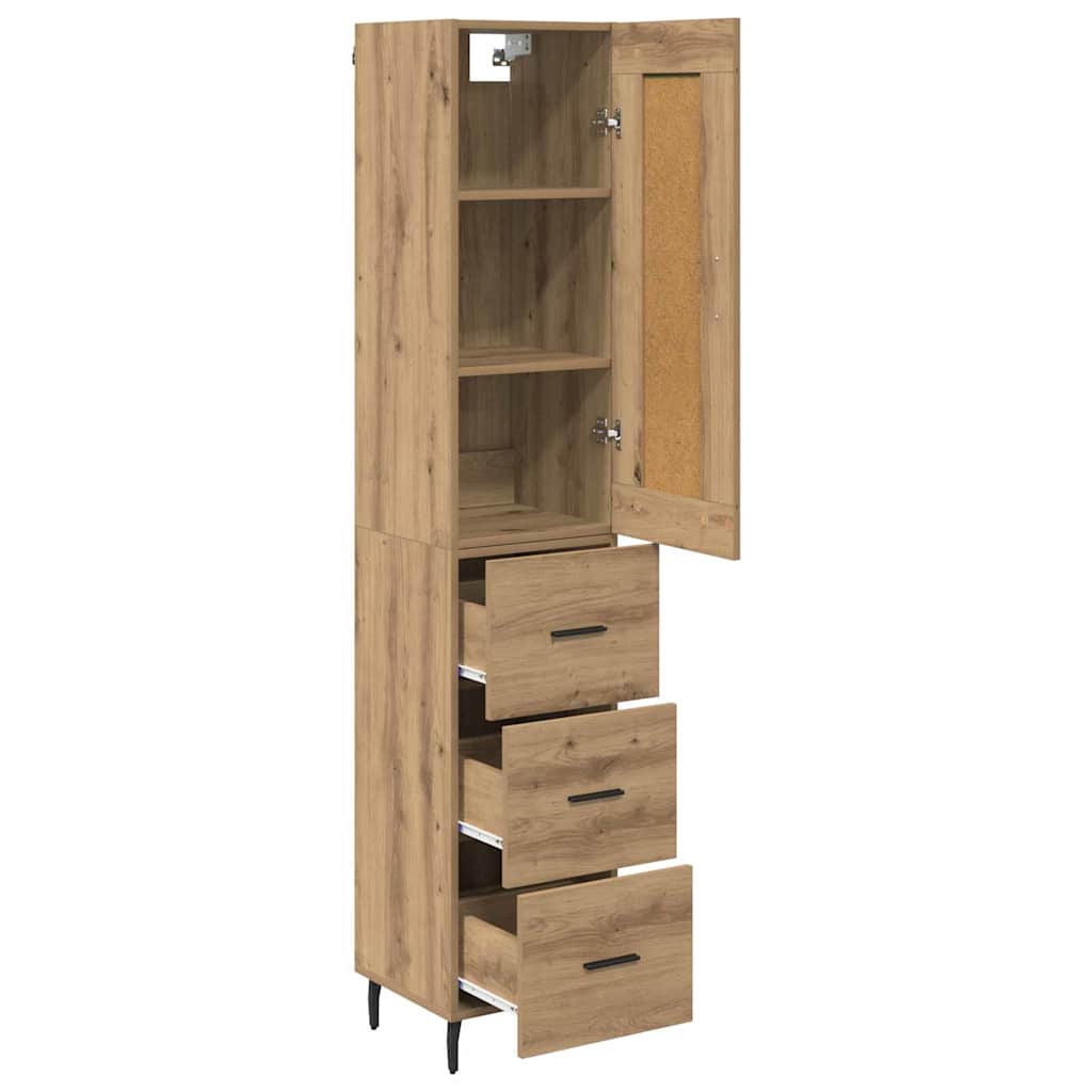 Highboard Artisan Egetræ 34,5 x 34 x 180 cm Konstrueret træ