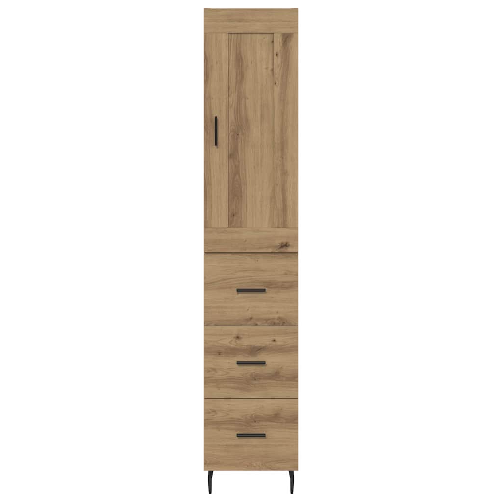 Highboard Artisan Egetræ 34,5 x 34 x 180 cm Konstrueret træ