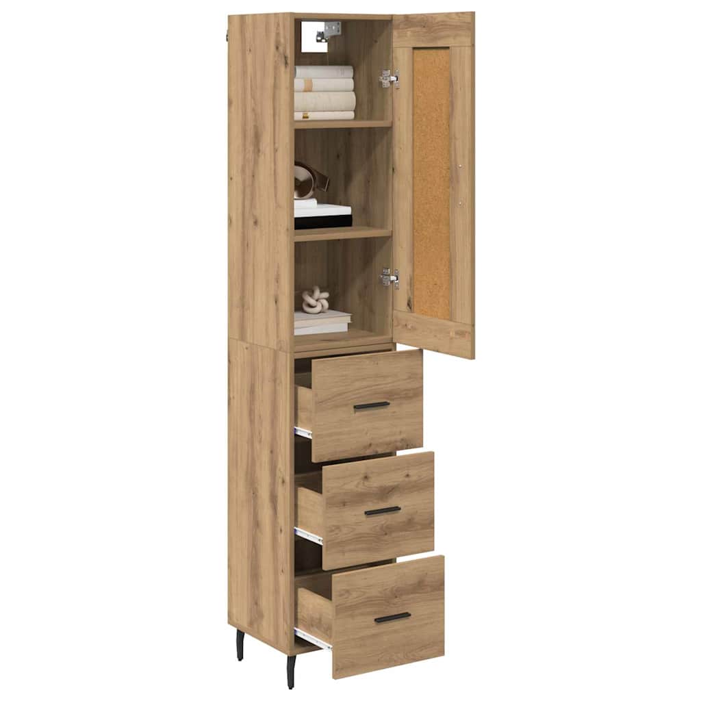 Highboard Artisan Egetræ 34,5 x 34 x 180 cm Konstrueret træ